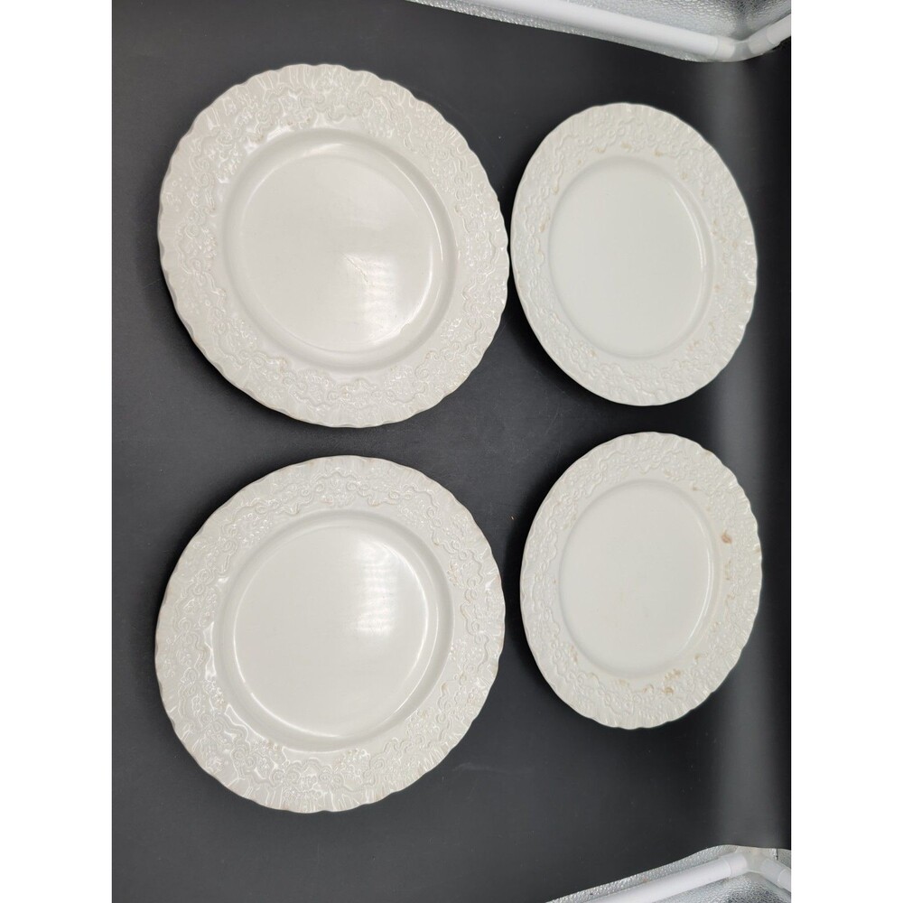 4 Ralph Lauren Claire Wedgwood Salad Plates DISCOLORATIONS